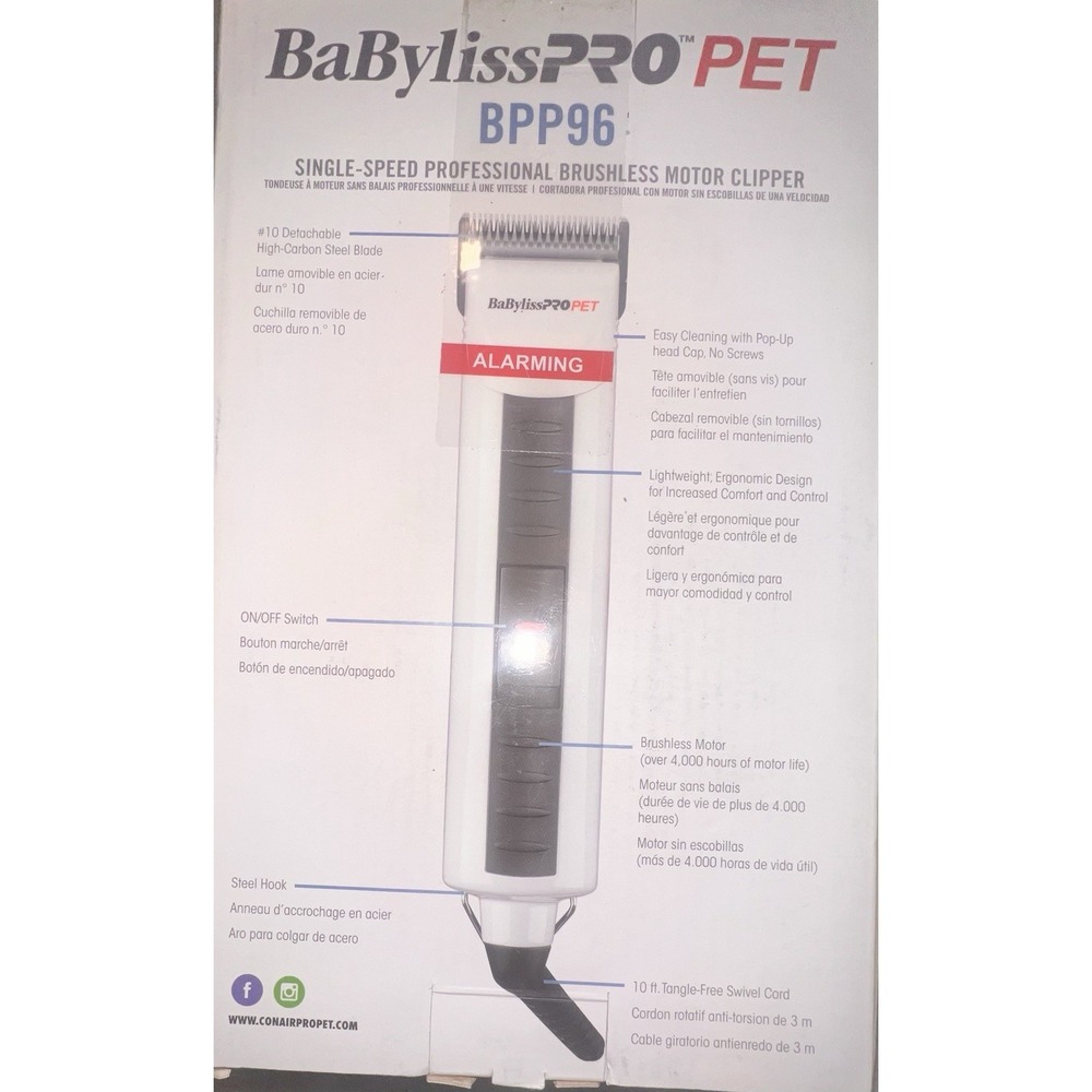 BaByliss Pro Pet BPP96 Single-Speed Professional Brushless Motor Clipper NIB - Picture 5 of 5
